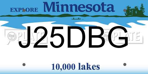 J25DBG Minnesota License Plate