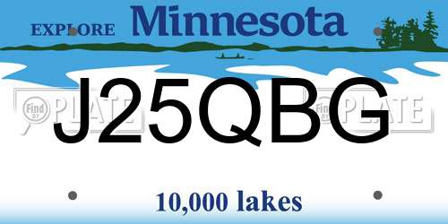 J25QBG Minnesota License Plate