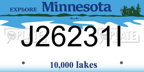 J26231I Minnesota License Plate