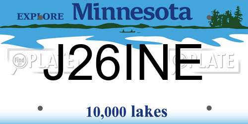 J26INE Minnesota License Plate