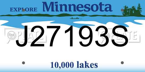 J27193S Minnesota License Plate