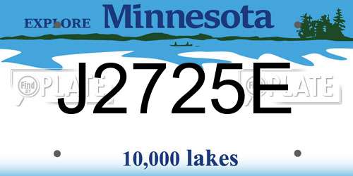 J2725E Minnesota License Plate