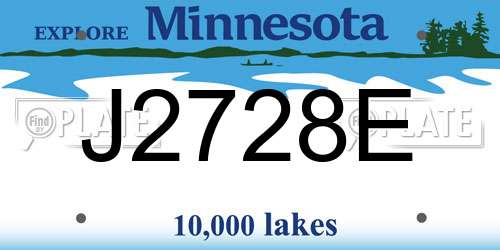 J2728E Minnesota License Plate