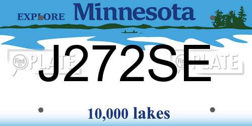 J272SE Minnesota License Plate