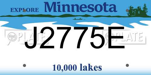 J2775E Minnesota License Plate