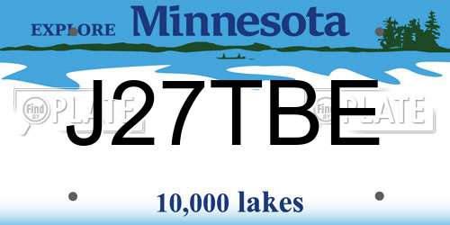 J27TBE Minnesota License Plate