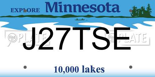 J27TSE Minnesota License Plate