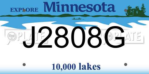 J2808G Minnesota License Plate
