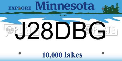 J28DBG Minnesota License Plate