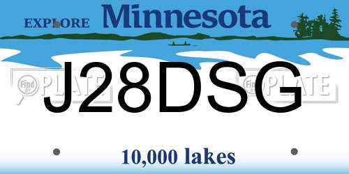 J28DSG Minnesota License Plate