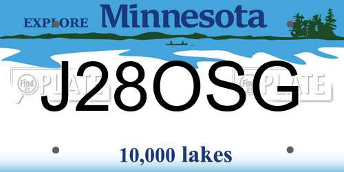 J28OSG Minnesota License Plate