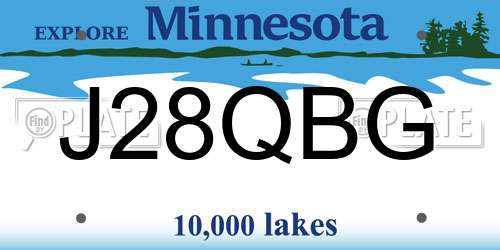 J28QBG Minnesota License Plate