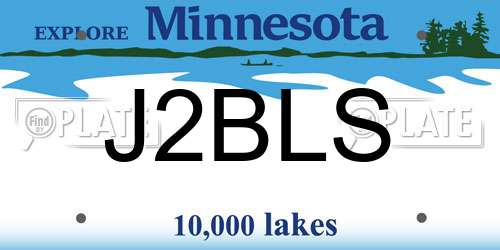 J2BLS Minnesota License Plate