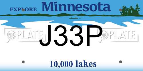 J33P Minnesota License Plate