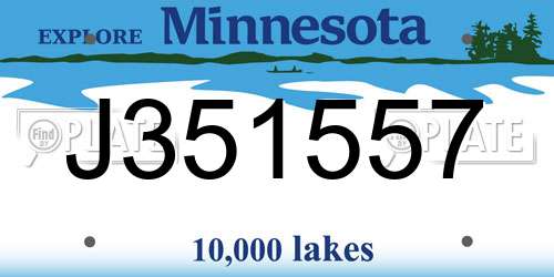 J351557 Minnesota License Plate