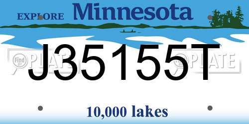 J35155T Minnesota License Plate
