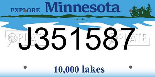J351587 Minnesota License Plate