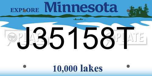 J35158T Minnesota License Plate