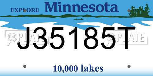 J35185T Minnesota License Plate