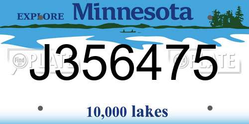 J356475 Minnesota License Plate