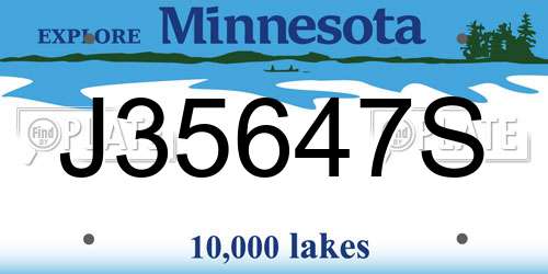 J35647S Minnesota License Plate