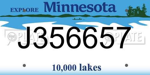 J356657 Minnesota License Plate