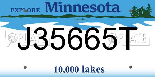 J35665T Minnesota License Plate