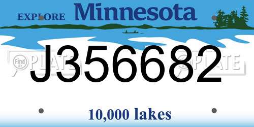 J356682 Minnesota License Plate