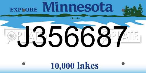 J356687 Minnesota License Plate
