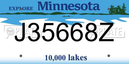 J35668Z Minnesota License Plate