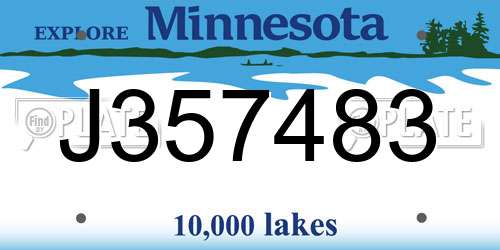 J357483 Minnesota License Plate