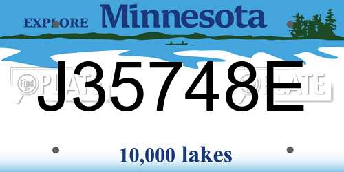 J35748E Minnesota License Plate