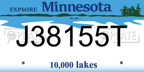 J38155T Minnesota License Plate