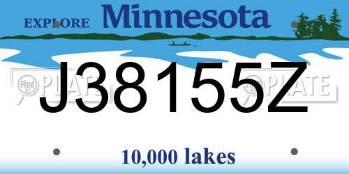 J38155Z Minnesota License Plate