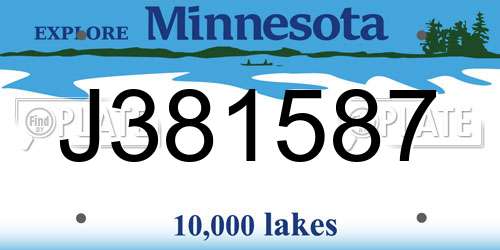 J381587 Minnesota License Plate