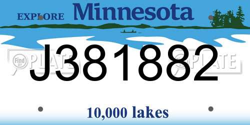 J381882 Minnesota License Plate
