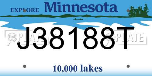 J38188T Minnesota License Plate