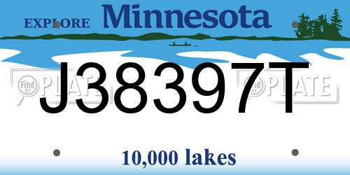 J38397T Minnesota License Plate