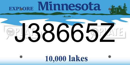 J38665Z Minnesota License Plate