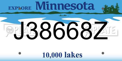 J38668Z Minnesota License Plate