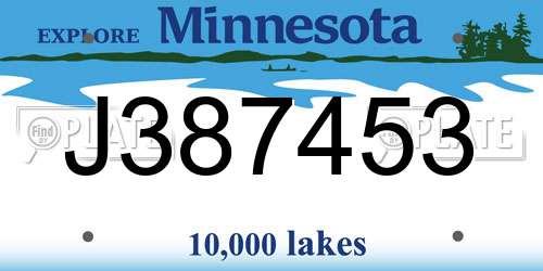 J387453 Minnesota License Plate