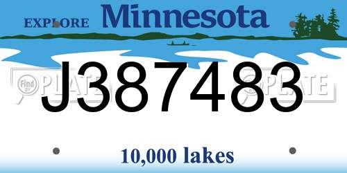 J387483 Minnesota License Plate