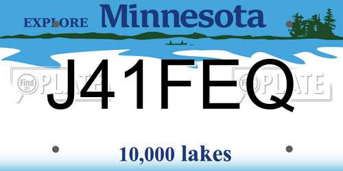 J41FEQ Minnesota License Plate