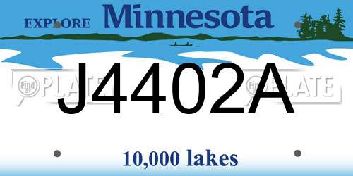 J4402A Minnesota License Plate