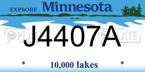 J4407A Minnesota License Plate