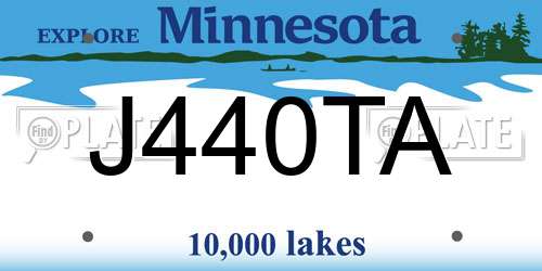 J440TA Minnesota License Plate