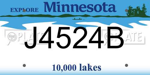 J4524B Minnesota License Plate