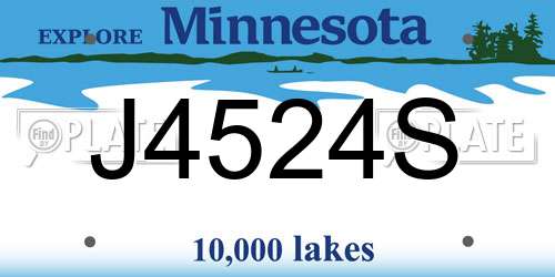 J4524S Minnesota License Plate