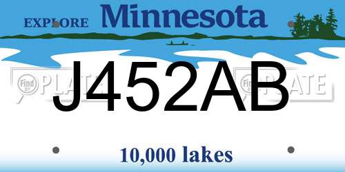 J452AB Minnesota License Plate