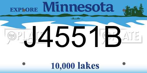 J4551B Minnesota License Plate